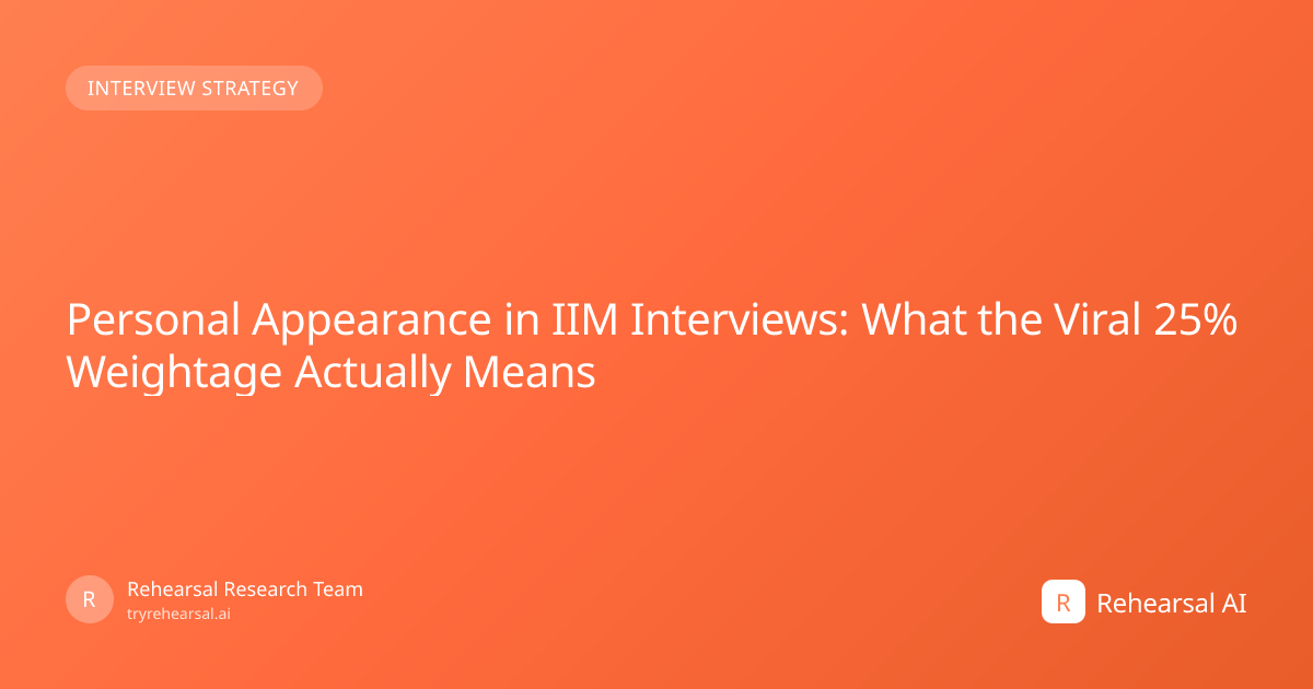 Personal Appearance in IIM Interviews: What the Viral...