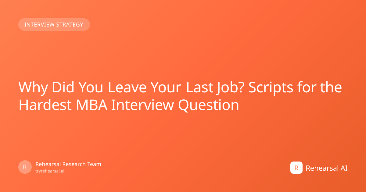 Why Did You Leave Your Last Job? Scripts for the Hardest...